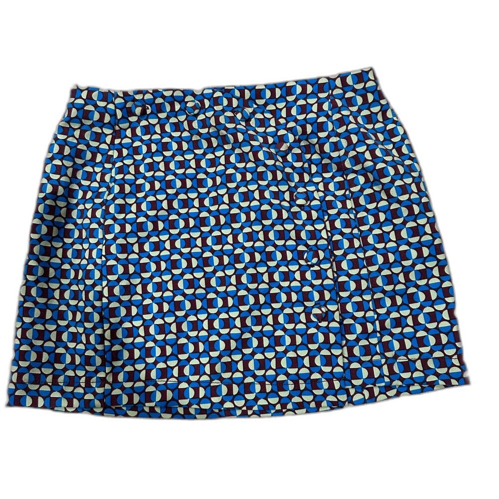 Urban Outfitters Jagger Geometric Button Front Mini Skirt Retro Mod S